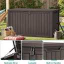 YITAHOME XXL 240 Gallon Large Outdoor Storage Deck Box for Patio Furniture, Outdoor Cushions, Garden Tools and Sports/Pools Equipment, Weather Resistant Resin, Lockable (Dark Brown)