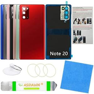 Galaxy Note 20 Rear Glass Replacement Back Cover with Pre-Installed Camera Lens +All The Adhesive +Installation Manual +Tools for Samsung Galaxy Note 20 5G SM-N980 SM-N981 All Carriers (Mystic Red)