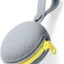 Skip Hop Baby Silicone Pacifier Holder Case with Easy-Access Opening and Strap, Fits 2 Pacifiers, Oat (Grey)