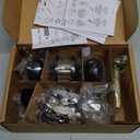 Amazon Basics Exterior Door Knob With Key Lock and Deadbolt, Coastal, Matte Black ((Pack of 1))