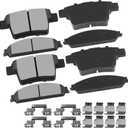 CCIyu D1070 D1071 Front & Rear Ceramic Brake Pads - For Ford Five Hundred, Freestyle, Taurus, Taurus X, Montego, Sable