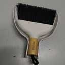 MR.SIGA Mini Dustpan and Brush Set, Portable Cleaning Brush and Dustpan Combo with Bamboo Handle, 1 Set (White)