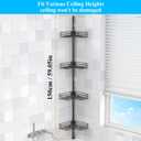 Adjustable Corner Shower Caddy Organizer Shelves, Bathroom Shelf, 4 Tier, Black, 2 Ways of Installation