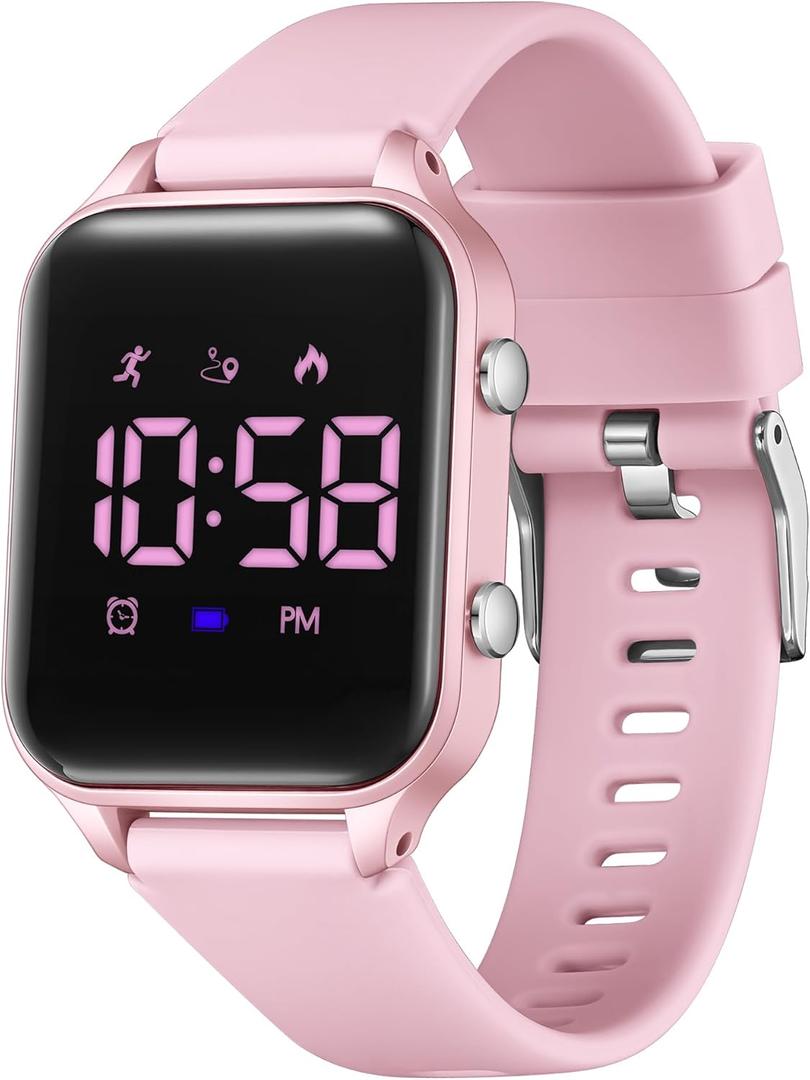 L LAVAREDO Kids Digital Watches for Boys Girls,Waterproof Sport Watch with Pedometer Stopwatch Vibration Alarm for Ages 5-13,No App Fitness Tracker Watch for Kids Teens Birthday Christmas Gifts