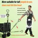 Heavy Duty Collapsible Wagon Cart, Foldable Camping Wagon with 110 cm Adjustable Handle, Big All-Terrain Wheels & Cup Holders, for Men, Heavy Hauling, Supermarket, Camping