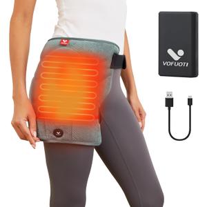 Hip Heating Pad, Portable Cordless Heated Hip Brace Support with 10000mAh Battery and 3 Heat Settings, Heat Pads for Hip, Leg and Thigh for Women Men