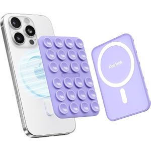 Klearlook Magnetic Suction Phone Mount for MagSafe Case, Removable Sticky Phone Grip Holder for Hands-Free Makeup/Selfie/Live Streaming/Vlog for TikTok & Instagram Influencer/Creator, Lavender