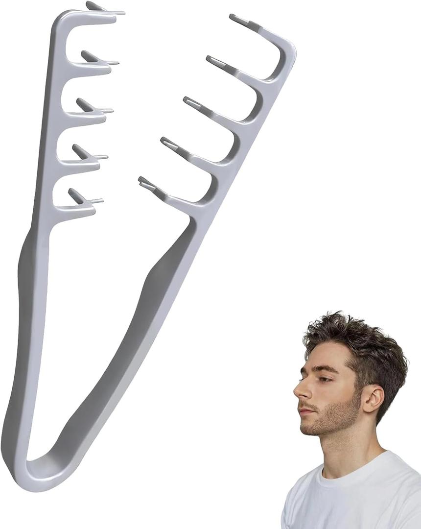 Texture Comb, Volumizing Fluffy Texture Styling Comb for Men and Women, WideTooth Texturizing Styling Tool for Volume & Fringe Parting, Grey