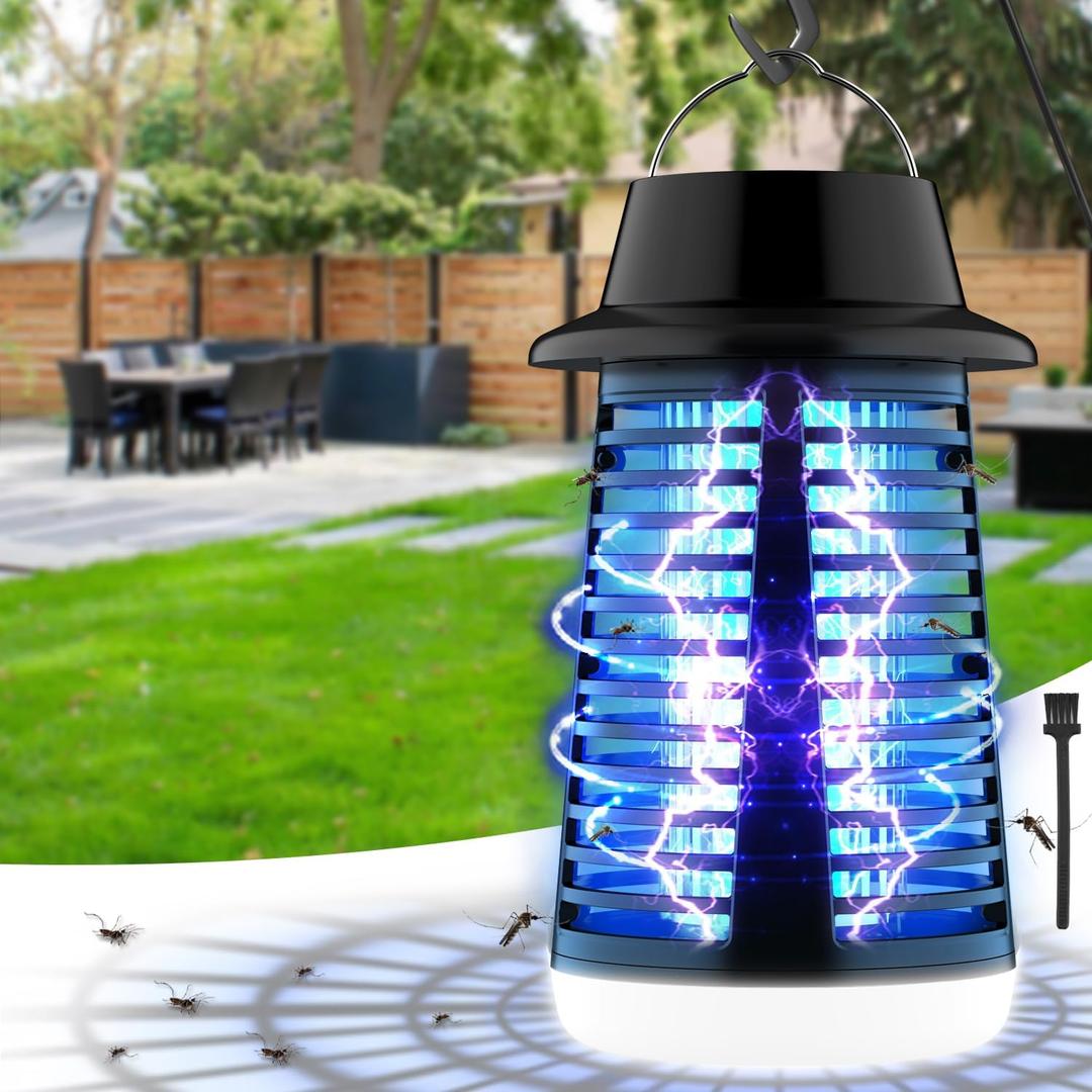 Bug Zapper, Mosquito Zapper with LED Light, Bug Zapper Outdoor Indoor- 4200V Electric Fly Trap with 5.9ft Cable, Fly Zapper Indoor, Mosquito Repellent Outdoor Patio and Backyard, Home, Camping