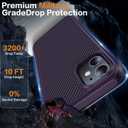 2 x Magnetic for iPhone 11 Phone Case-Compatible with MagSafe-Carbon Fiber Texture-Slim Military Grade Drop Protection Phone Case for iPhone 11 6.1",Purple