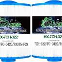 Spa Filter Cartridge Replaces for Unicel 7CH-322, PAS35-F2M, Filbur FC-0420, SD-00036, 70321 Top Load-Coleman Spas, 32 sq.ft Artesian Spas, 4 Pack