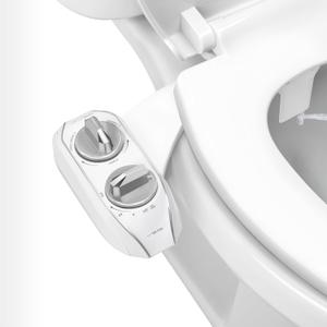 LUXE Bidet NEO 185 Plus - Dual Nozzle, Non-Electric Bidet Attachment for Toilet Seat, Patented Slide-In Install, 360 Self-Clean, EZ-Lift to Clean, Feminine & Rear Wash (Chrome)