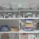 Acrylic Paper Plate and Bowl Dispenser, Space-Saving Disposable Plastic, Foam, Paper Plates & Bowls Organizer and Air Fryer Liners Storage Holder for Cabinet, Countertop, Shelf (Clear)