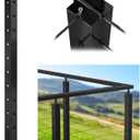 Muzata Black Corner Cable Railing Post 36 Inch 36"x2"x2" T-drilled One-Post Corner Solution Surface Mount Stainless Steel Cable Railing System Kit Indoor Outdoor with Paper User Guide PS01 B34S