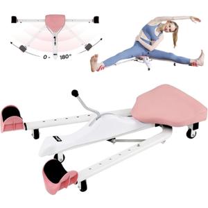 Yes4All Leg Stretcher Split Machine for Flexibility Versatile 330lbs Heavy Duty Narrow Wide Handle with Anti-Slip Rubber Grip (Pink and white)