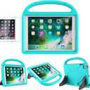 SUPLIK Kids Case for iPad 5th/6th Generation (9.7-inch, 2017/2018), iPad Air 2 Case with Screen Protector, iPad Pro 9.7 Durable Shockproof Protective Cover with Handle Stand for Kids, Cyan