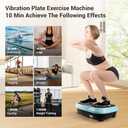 Vibration Plate, Exercise Machine Vibration Plate for Lymphatic Drainage Weight Loss, Waver Vibration Plate 330lbs Capacity 6 Preset Modes 120 Level with Loop Belt (Blue)