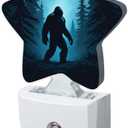 Big Foot UFO Night Lights Plug Into Wall,Forest Landscape Star Night Light for Kids,Nightlight with Dusk to Dawn Smart Sensor for Bedroom Bathroom Decor,Children Women Men Gift