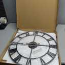 Large Wall Clock for Living Room Decor - 47cm/ 18 Inches Silent Non-Ticking Metal Wall Clocks Battery Operated, Vintage Decorative Modern Wall Clock for Bedroom, Office, Farmhouse Decor
