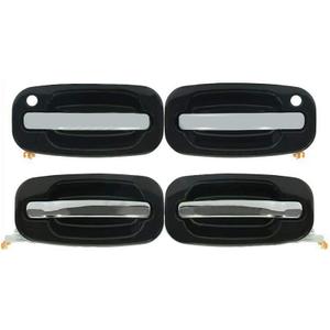 NewYall Chrome Lever Exterior Door Handles Set for 1999-2007 Silverado Escalade Tahoe Suburban Sierra 1500 2500 3500 Truck Outer Outside Front Rear Left Driver and Right Passenger Side
