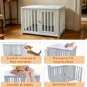 Dog Crate Furniture with Mat Small Plastic Dog Kennel Indoor for Puppy Cage End Side Table