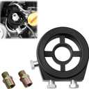 1 PC Car Modification Instrument, General Purpose Manometer with 2 Fittings, Oil/Gauge Filter, Oil Pressure Gauge Accessories (Black)