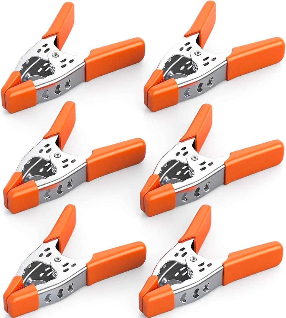 HORUSDY 6-Piece 6" inch Spring Clamp, Heavy Duty Spring Metal Spring Clamps, 2.5"-inch Jaw opening (6-Piece) (Orange)