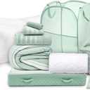 Hearth & Harbor Complete Dorm Room Set, Twin XL Comforter Set, Sheet Set, Pillows, Mattress Protector, Towels and Organizers - All Dorm Accessories Included, Complete Kit