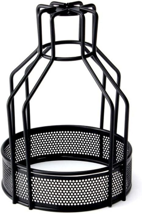 LEDSone Vintage Industrial Adjustable Industrial Clamp on Metal Bulb Guard Cage for Pendant, Farmhouse Light Fixture, Vintage Lamp Shades and Hanging Lamp, (Black Bird Cage) [Energy Class A]