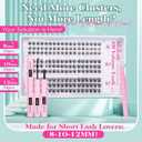 Short Lash Clusters Natural Wispy 8-12MM Eyelash Clusters Eyelash Extension Kit CD-Curly Individual Lashes Kit DIY Lash Extension at Home Long-lasting Effect by Newcally