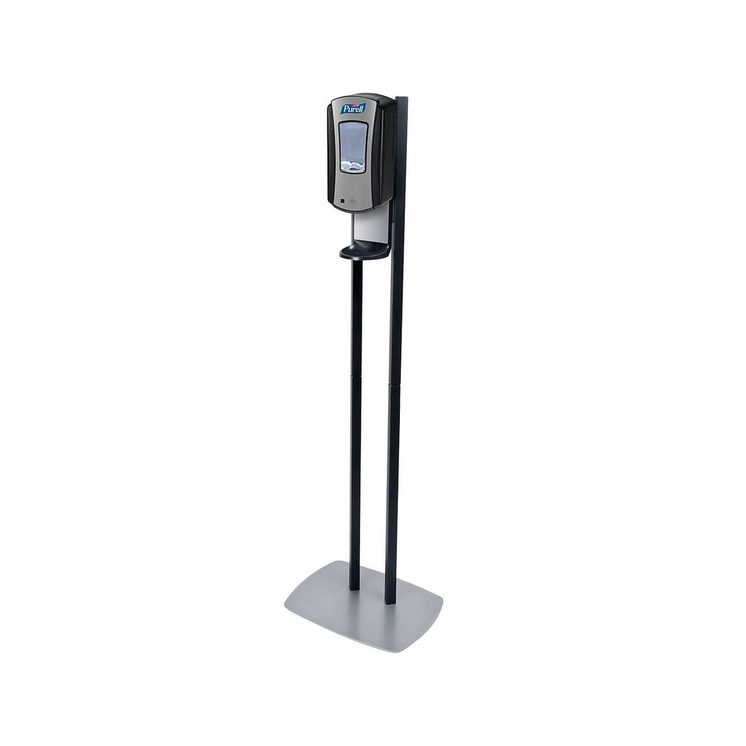 PURELL LTX-12 Dispenser Floor Stand, Chrome and Black Stand with PURELL LTX-12 Hand Sanitizer Dispenser (Pack of 1) - 7028-DS