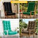 1 MIDDLE ONE Rocking Chair Cushion Outdoor Indoor, Memory Foam Replacement Rocking Chair Pads, Set of Thicken Seat & Back Cushions with Ties for Rocker (Black, 22"X17"/17"X17")