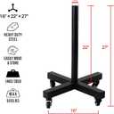 ZUKAM Upgraded Movable Olympic Weight Plate Rack with Wheel for 2-Inch Bumper Plates Weight Storage, Stores up to 800lbs of olympic weight plate, Sold in pairs