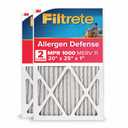 3M AIR FILTER 20x25x1 Inch, Allergen Defense, Pack of 2, Pleated Paper, Compatible with Furnace