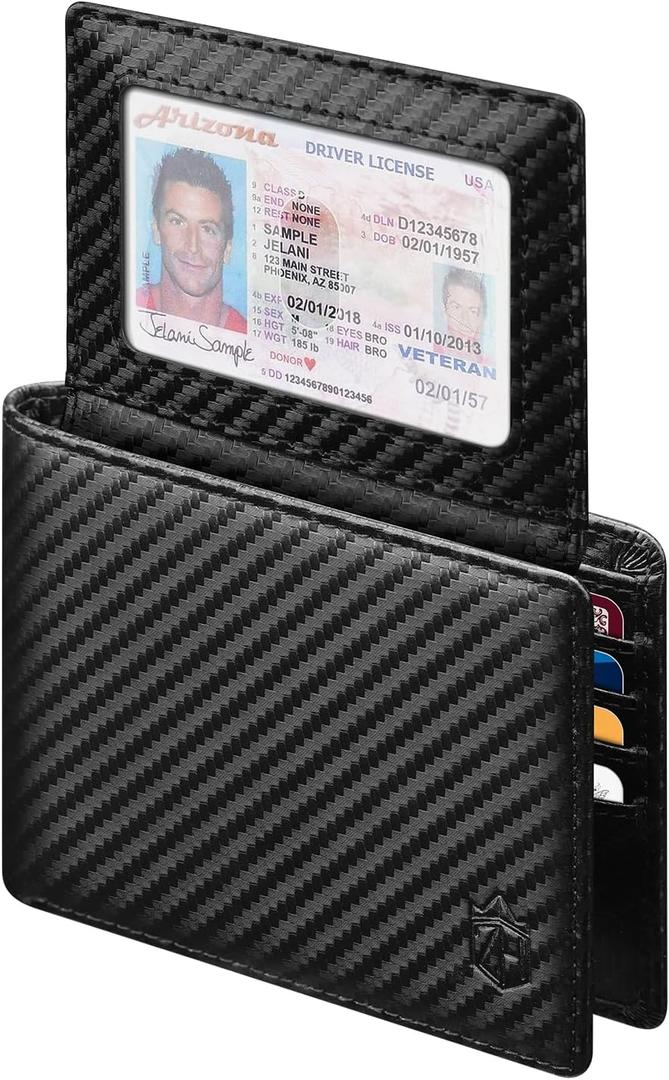 Zitahli Wallet for Men 12 Card Holder Slim Rfid Leather 2 ID Window Wallets With Gift Box Men's Accessories