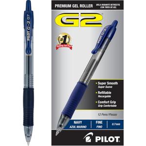 Pilot G2 Premium Gel Roller Pens, Fine Point 0.7 mm, Navy Ink Pens Fine Point, Pack of 11- Ideal for School, Journaling, and Office Writing