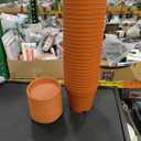 Delxo 50Pcs 6" Reusable Plastic Nursery Pots, Waterproof Planter Pots with Drain Holes, Indoor Seedling Starter Pots for Plants, Gardening, Red