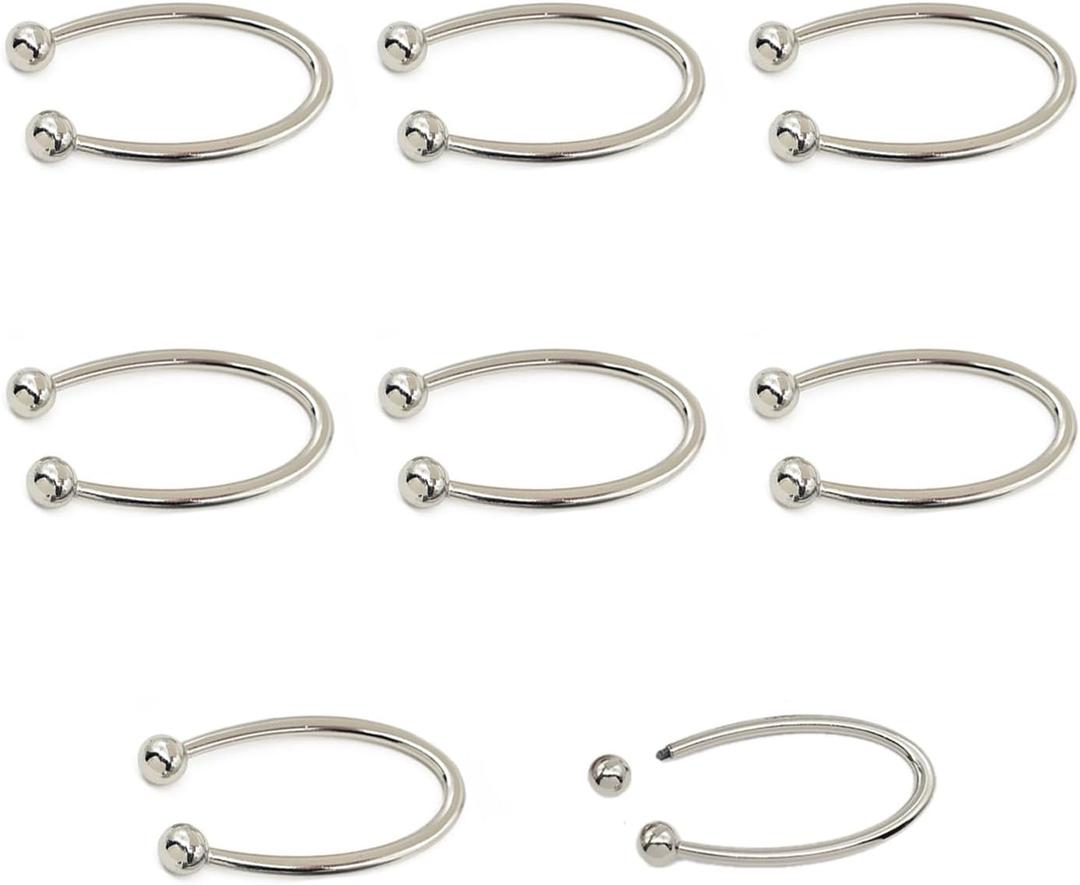 8Pcs Alloy Bikini Clips, Metal U Shape Ring Garment Clasps, Bra Hook Closure, Swimwear Front Clasp, Bra Clasp Replacement Part for Lingerie Sewing Bra Swimwear Buckle Making Garment Accessory (Sliver)