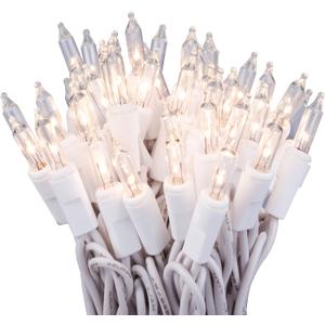 612 Vermont 100 Clear Christmas Lights on White Wire, UL Approved for Indoor/Outdoor Use, 18 Foot of Lighted Length, 20 Foot of Total Length