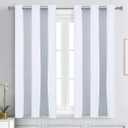 WPM Triple Weave Blackout Curtain Room Darkening 2 Panels/Drapes for Living Room, White Thermal Insulated Grommet Bedroom Window Draperies (White, 42" W X 45" L)