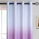Yakamok Light Blocking Gradient Color Curtains Purple Ombre Blackout Curtains Room Darkening Thermal Insulated Grommet Window Drapes for Living Room/Bedroom (Purple,2 Panels,52x90 Inch)