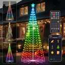 7 FT Outdoor Christmas Tree,Smart APP Remote Control RGB Color Changing DIY Timer LED Christmas Tree for Indoor Outdoor Decorations (7FT)