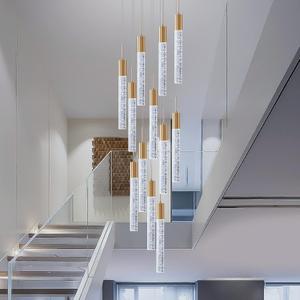 Modern High Ceiling Crystal Chandelier 12-Lights, Gold Large Spiral LED Raindrop Foyer Pendant Lighting, Bubble Staircase Living Room Hanging Light Fixture Flush Mount (12 Lights White Light)