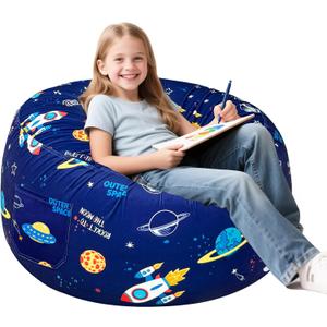 Jorbest Bean Bag Chair for Kids and Teens, Memory Foam Bean Bag Chairs with Washable Velvet Cover, Soft Space Bean Bag Sofa for Lounging, Boys Room Decor, X-Large 30" W x 18" H