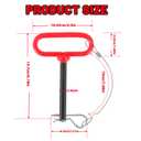1/2 x 4 Inch Trailer Hitch Pin, Trailer Gate Pin for Towing Tractor, Lawn Mower, Car, Rubber Handle, with Safety Clip Anti-Loss Rope (Pack of 2