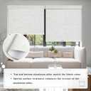 SUNOFF Cordless Blackout Roller Shades Blinds for Windows Free-Stop,Pull Down Room Darkening with Valance,Thermal Insulated Woven Fabric Window Door Blinds for Home,Office,Linen 27" W x 72" L