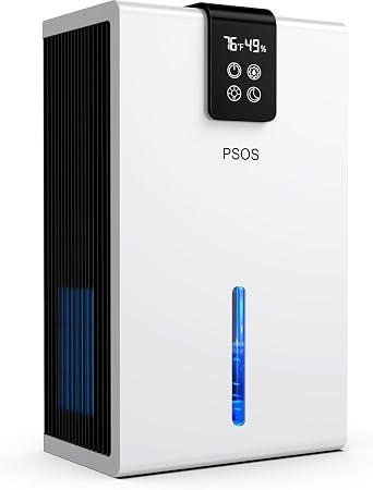 Dehumidifier, Dehumidifiers for Home, 98 OZ Water Tank, (1000 sq.ft) Quiet Dehumidifier for Basement Bathroom Bedroom with Humidity Display, Auto Shut Off, Relaxing 7 Color Ambient Light(White)