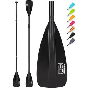 OCEANBROAD SUP Paddle - Adjustable Stand-Up Paddle for Paddleboard Kayak, Adjustable Aluminum Alloy Shaft with Reinforced Nylon Blades, 68" - 84", 4 pcs-Black