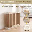 Foldable Wooden Baby Playpen, Pre-Assembled Pine Wood Play Pen, 60x60x24in
Adjustable Shape & Size Large Baby Fence Play Area, Ready to Use, No Assembly Required, Baby Play Yard with Locking Gate