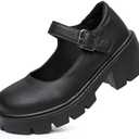 Platform Pumps Womens Gothic Lolita Shoes Mary Janes Ankle Strap Wedges Shoes Size 40